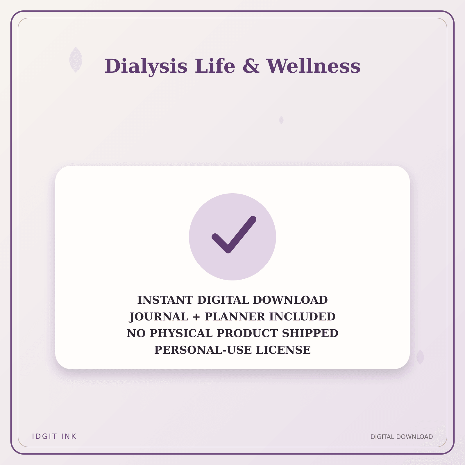 Idgit Ink Dialysis Life & Wellness deluxe journal and planner bundle — instant download and no physical product notice