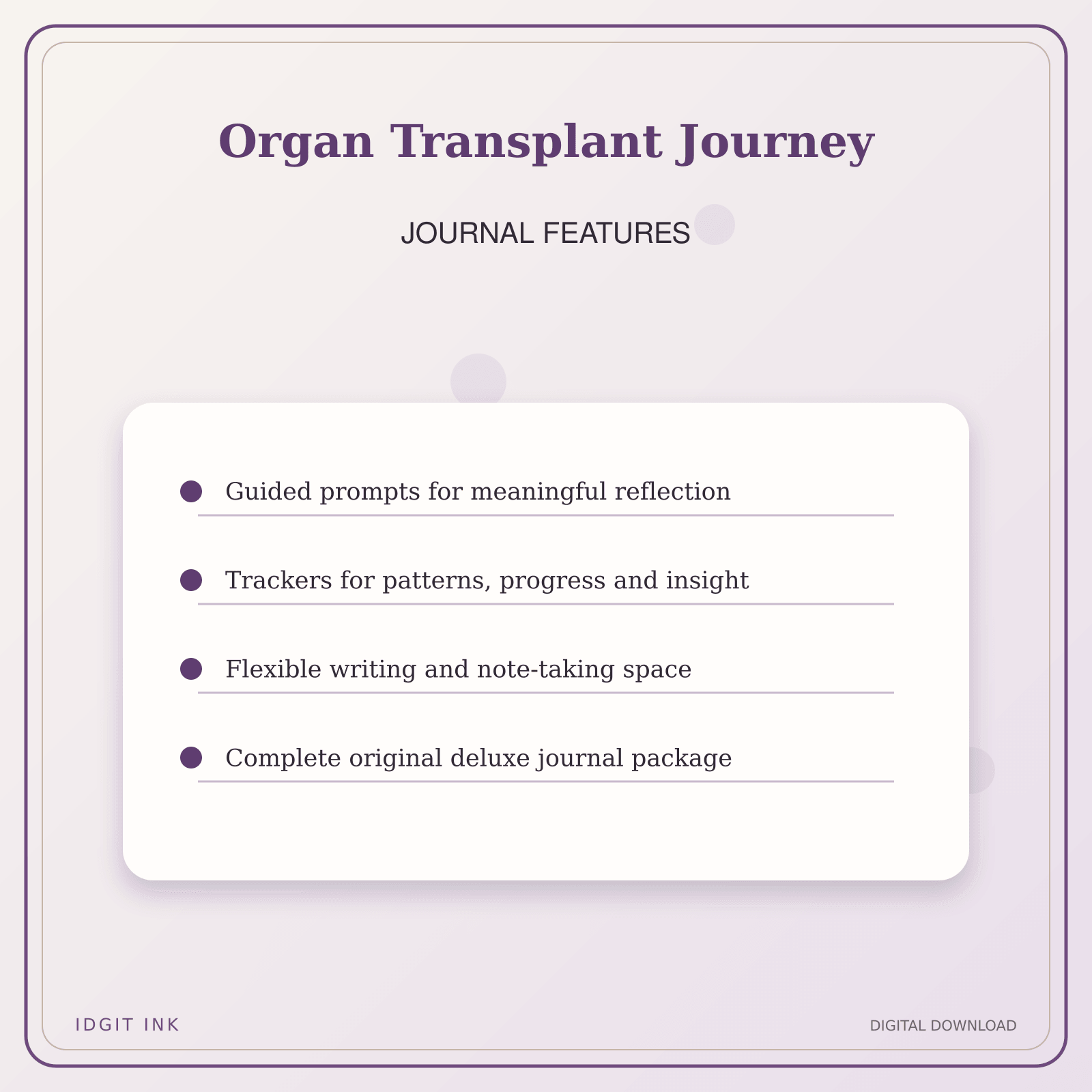 Idgit Ink Organ Transplant Journey deluxe journal and planner bundle — journal prompts and reflection features