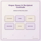Idgit Ink Organ Donor & Recipient Gratitude deluxe journal and planner bundle — included digital stickers and cards