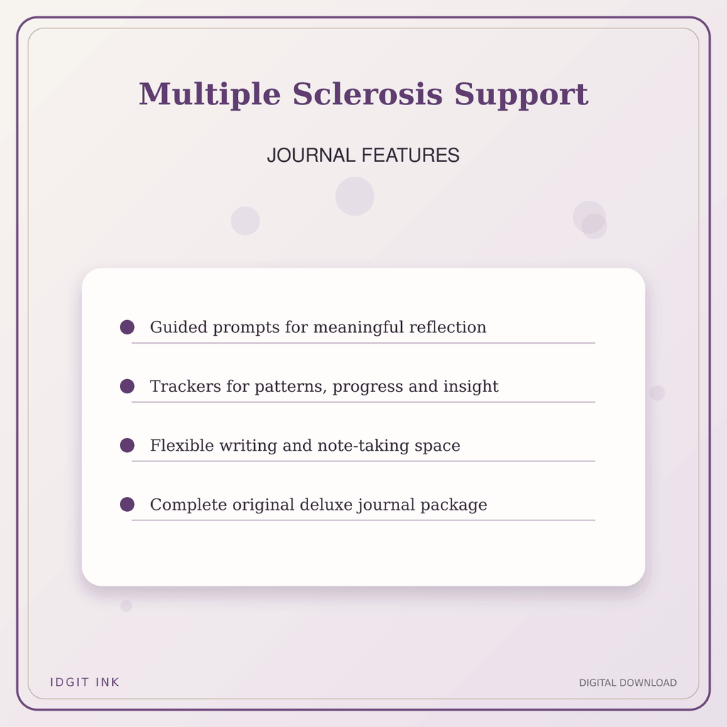 Idgit Ink Multiple Sclerosis Support deluxe journal and planner bundle — journal prompts and reflection features