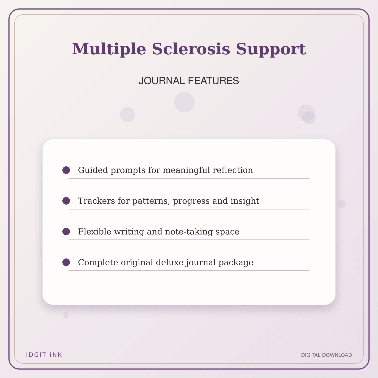 Idgit Ink Multiple Sclerosis Support deluxe journal and planner bundle — journal prompts and reflection features