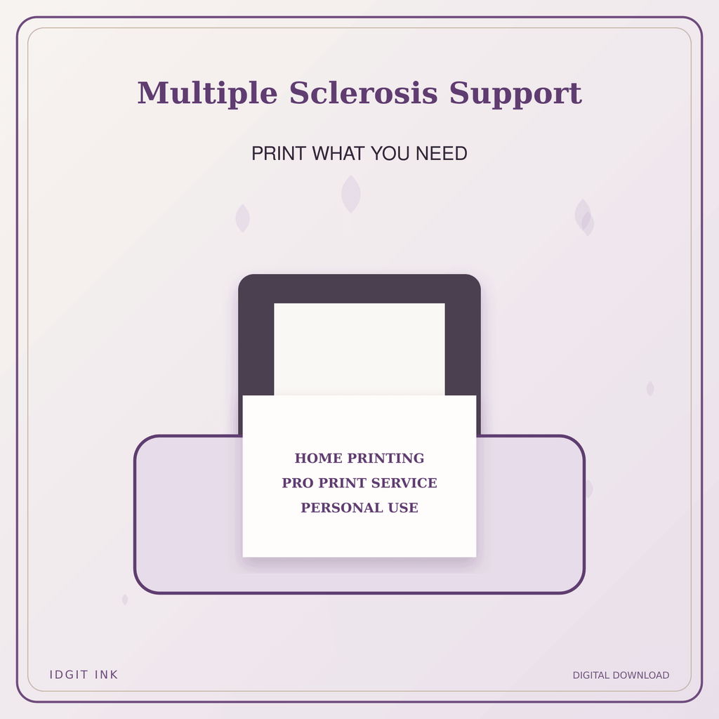 Idgit Ink Multiple Sclerosis Support deluxe journal and planner bundle — home and professional printing information