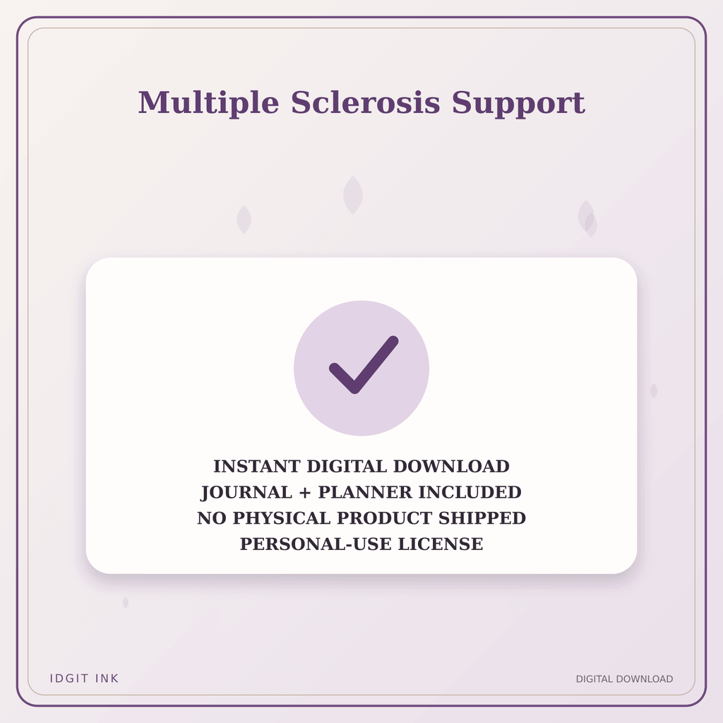 Idgit Ink Multiple Sclerosis Support deluxe journal and planner bundle — instant download and no physical product notice