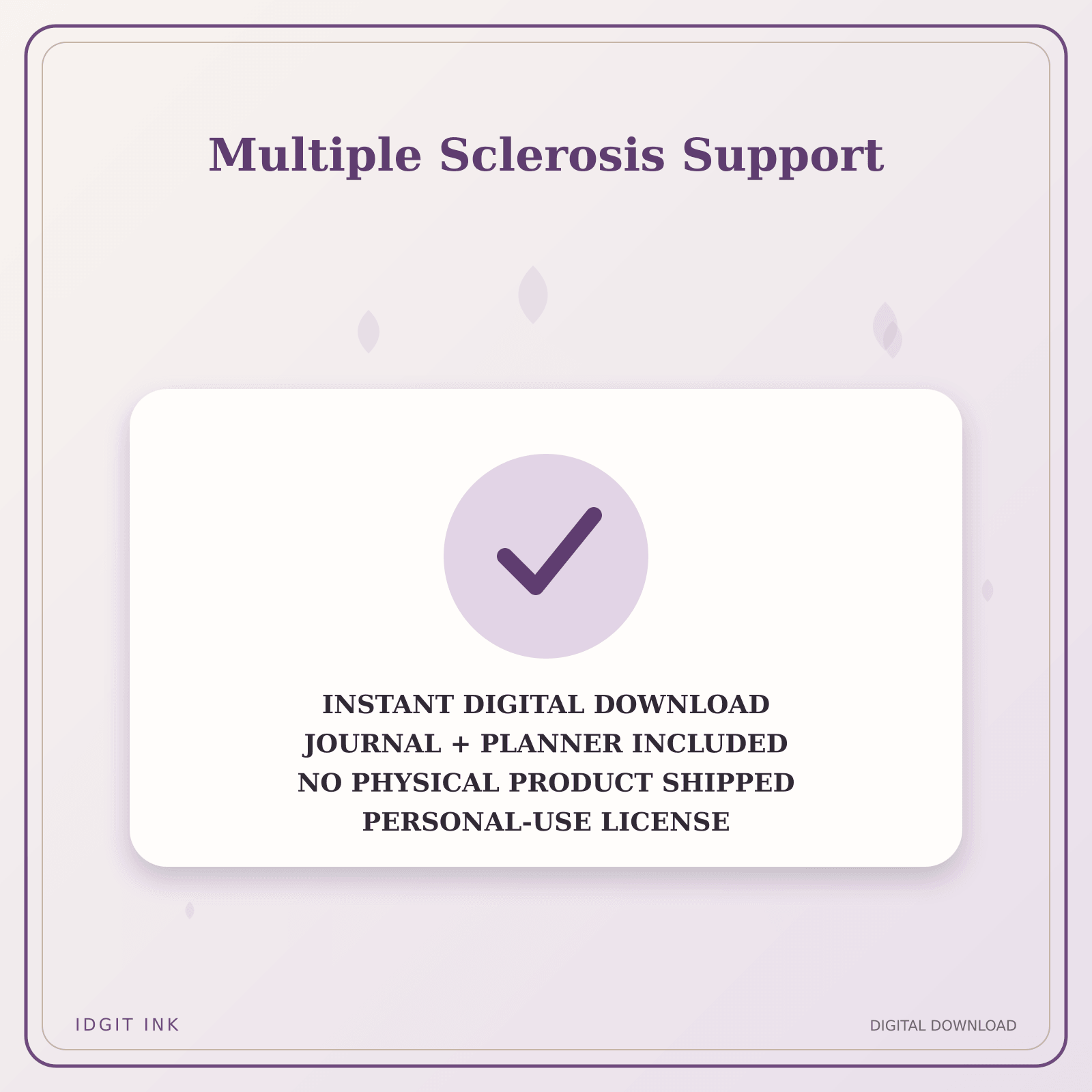 Idgit Ink Multiple Sclerosis Support deluxe journal and planner bundle — instant download and no physical product notice