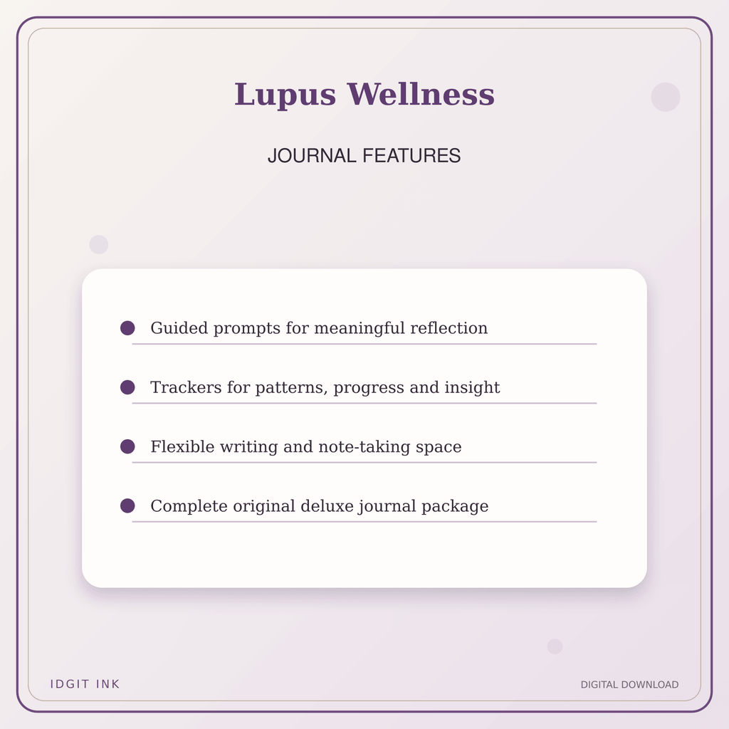Idgit Ink Lupus Wellness deluxe journal and planner bundle — journal prompts and reflection features