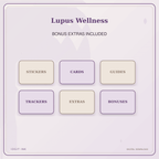 Idgit Ink Lupus Wellness deluxe journal and planner bundle — included digital stickers and cards