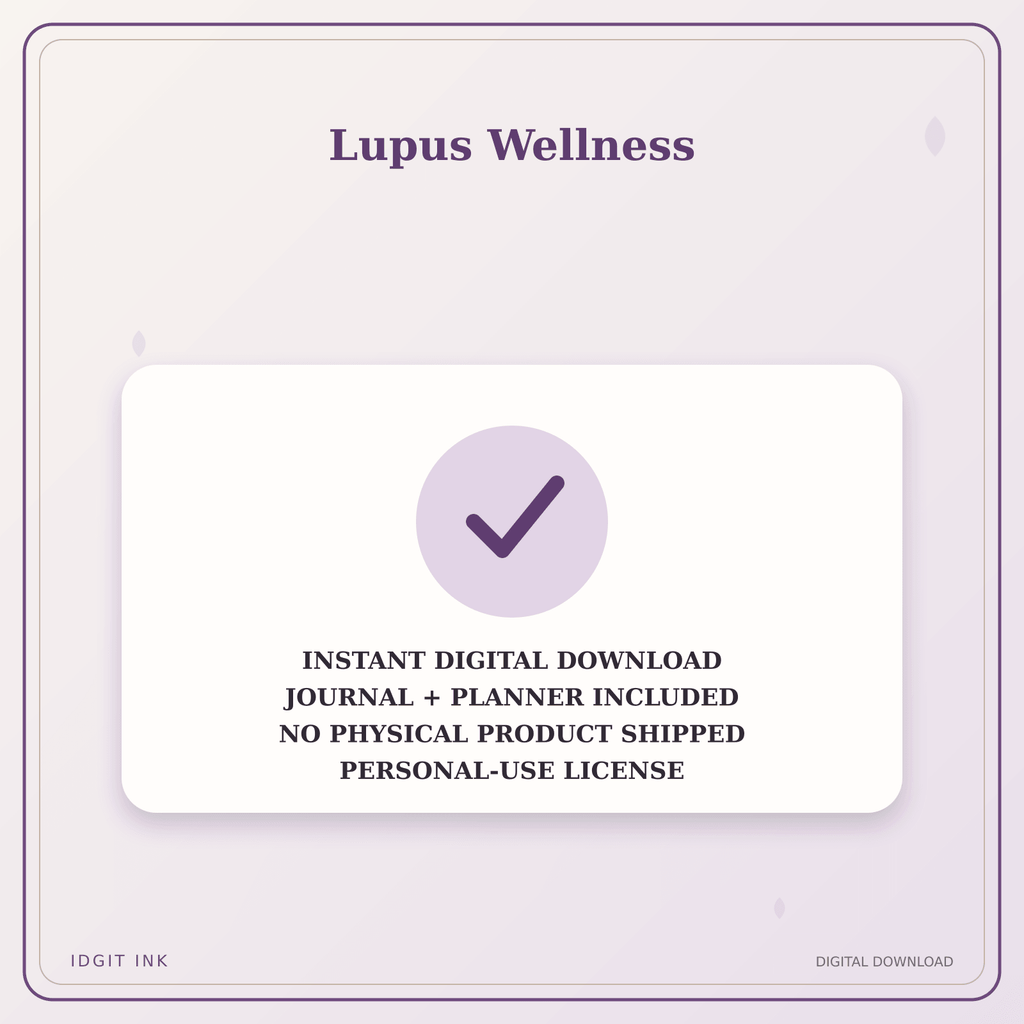 Idgit Ink Lupus Wellness deluxe journal and planner bundle — instant download and no physical product notice