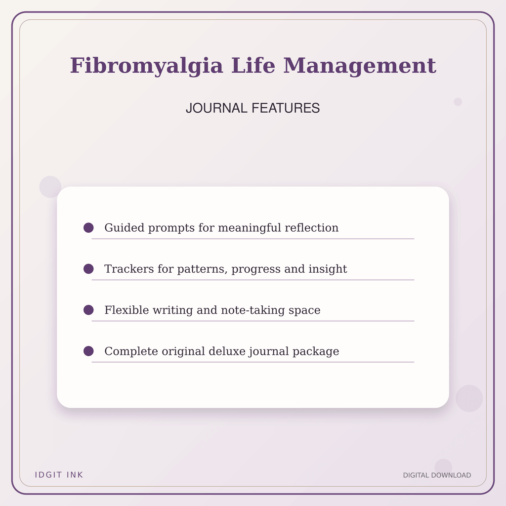 Idgit Ink Fibromyalgia Life Management deluxe journal and planner bundle — journal prompts and reflection features