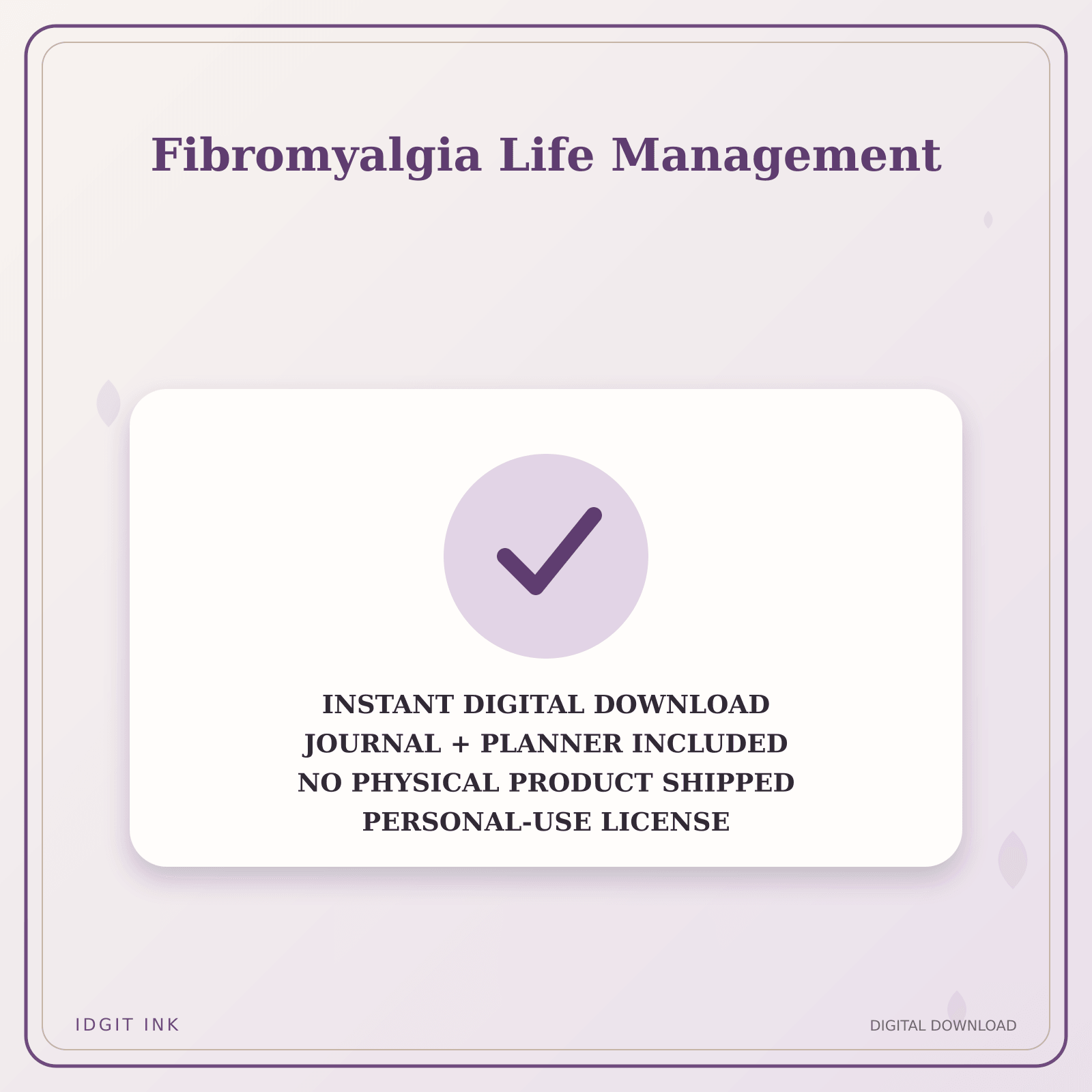 Idgit Ink Fibromyalgia Life Management deluxe journal and planner bundle — instant download and no physical product notice