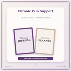 Idgit Ink Chronic Pain Support deluxe journal and planner bundle — primary bundle cover showing both deluxe products