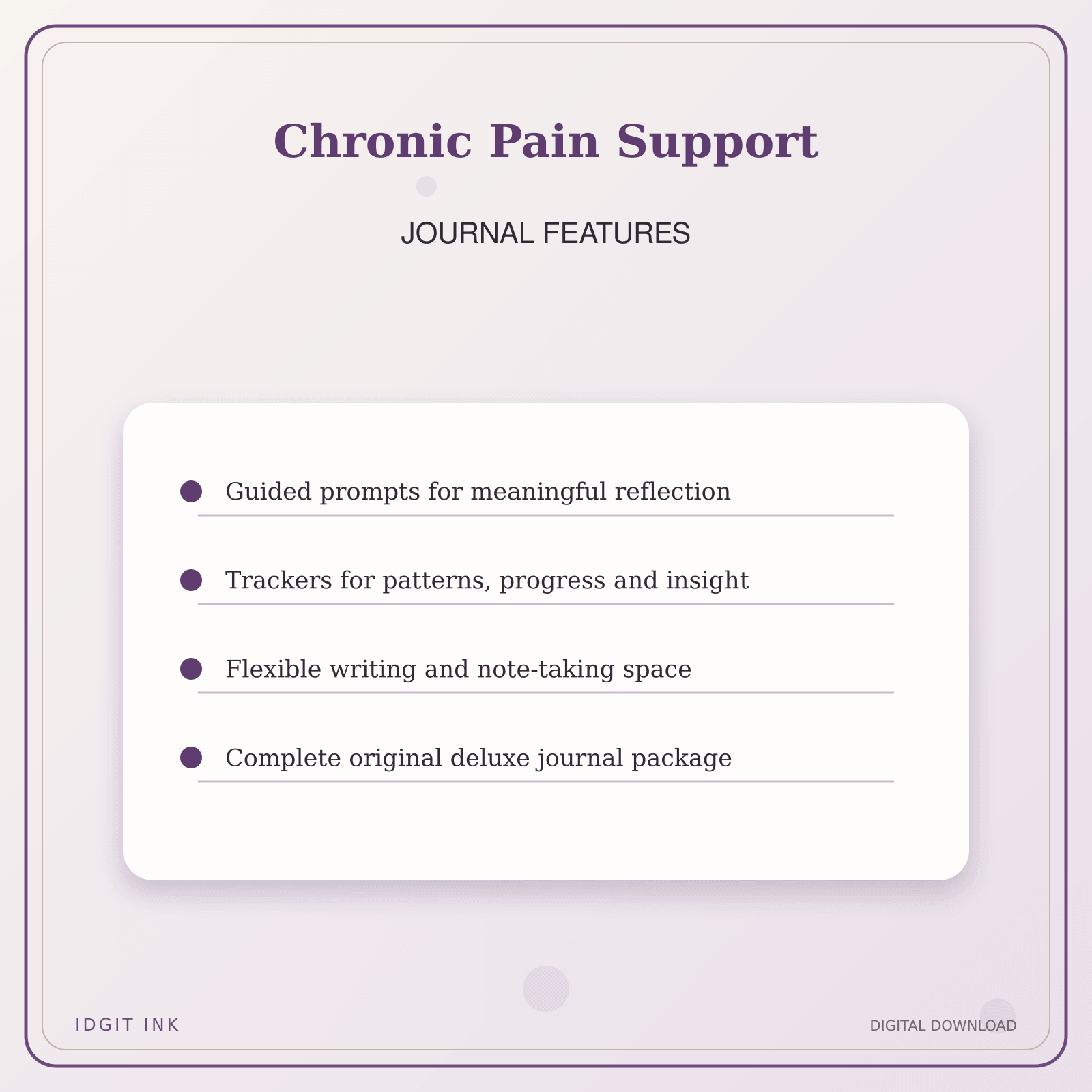 Idgit Ink Chronic Pain Support deluxe journal and planner bundle — journal prompts and reflection features