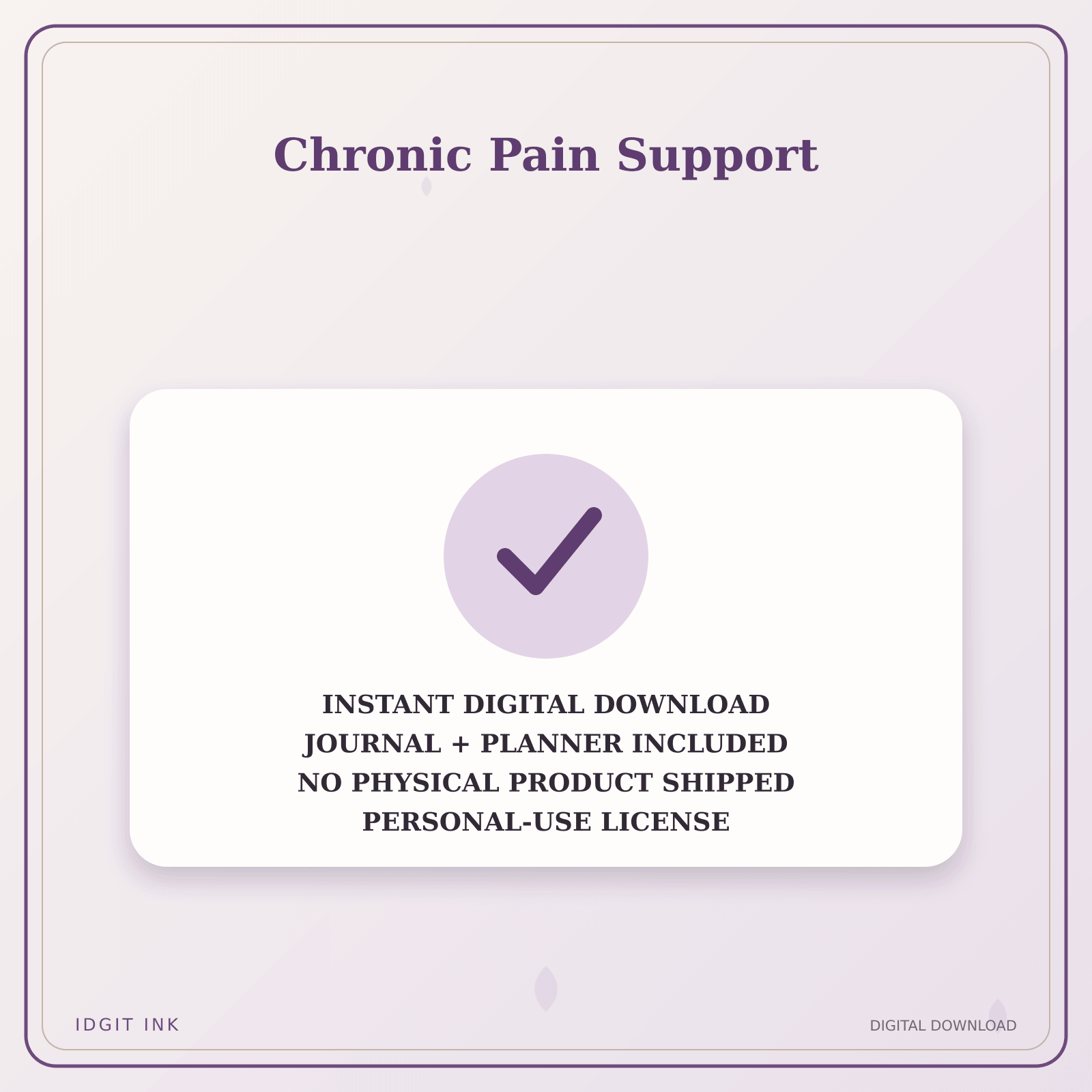 Idgit Ink Chronic Pain Support deluxe journal and planner bundle — instant download and no physical product notice