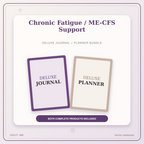 Idgit Ink Chronic Fatigue / ME-CFS Support deluxe journal and planner bundle — primary bundle cover showing both deluxe products
