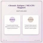 Idgit Ink Chronic Fatigue / ME-CFS Support deluxe journal and planner bundle — complete journal and planner bundle contents