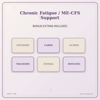 Idgit Ink Chronic Fatigue / ME-CFS Support deluxe journal and planner bundle — included digital stickers and cards