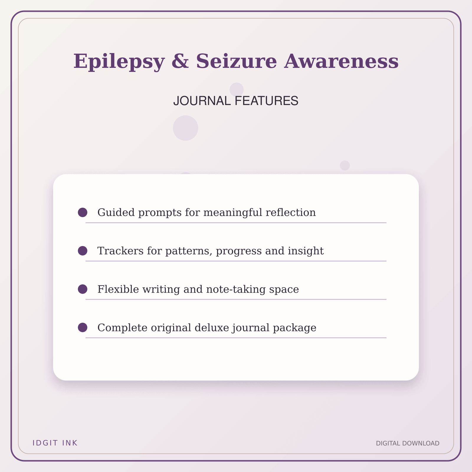 Idgit Ink Epilepsy & Seizure Awareness deluxe journal and planner bundle — journal prompts and reflection features