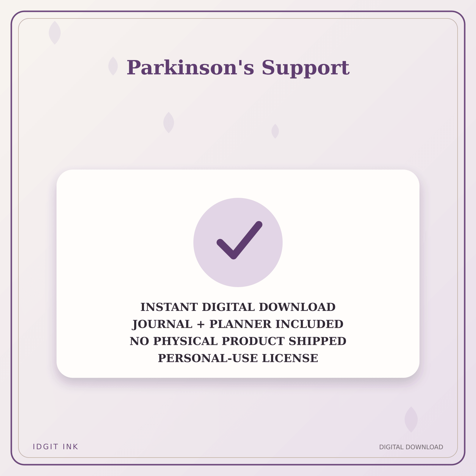 Idgit Ink Parkinson's Support deluxe journal and planner bundle — instant download and no physical product notice