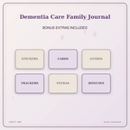 Idgit Ink Dementia Care Family Journal deluxe journal and planner bundle — included digital stickers and cards