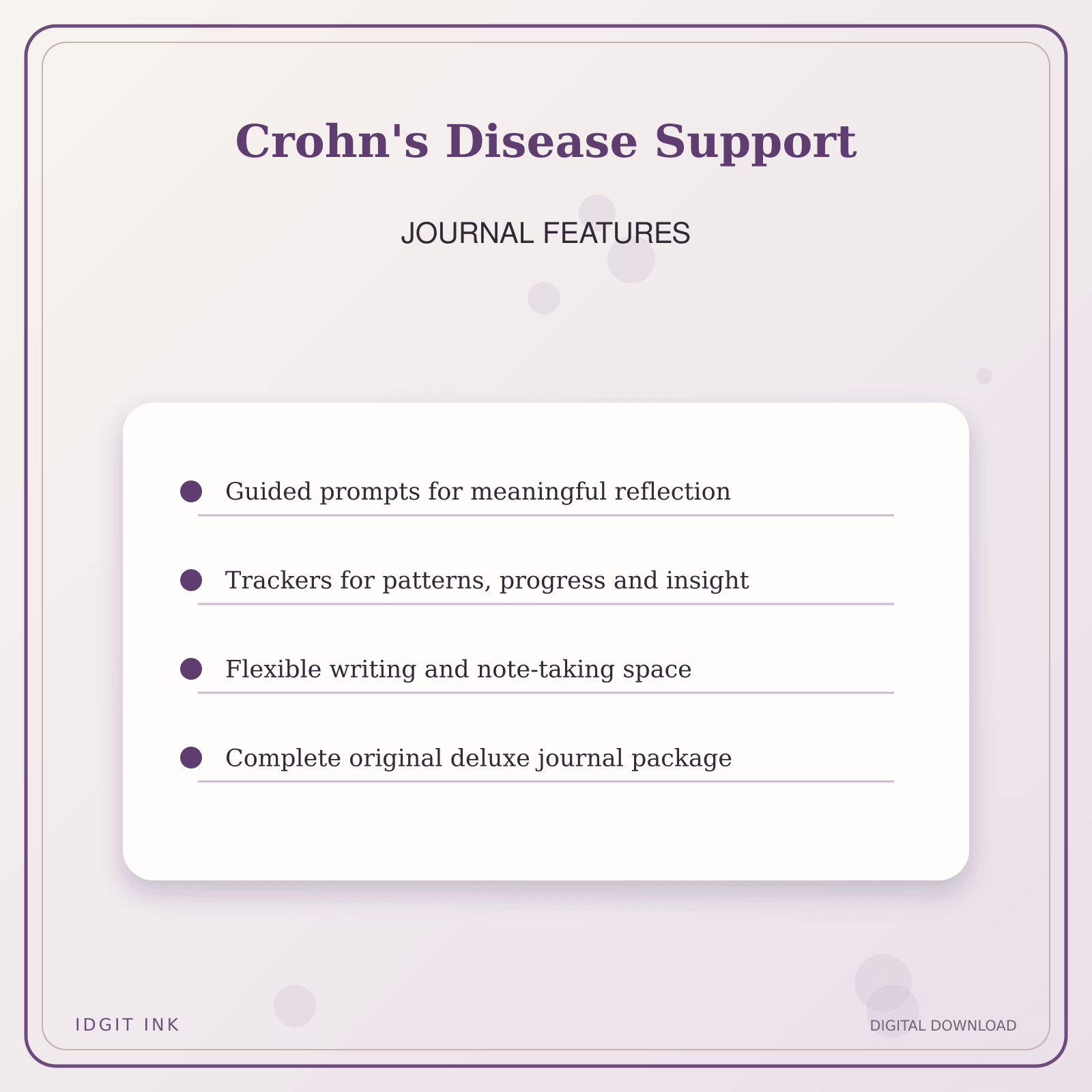 Idgit Ink Crohn's Disease Support deluxe journal and planner bundle — journal prompts and reflection features