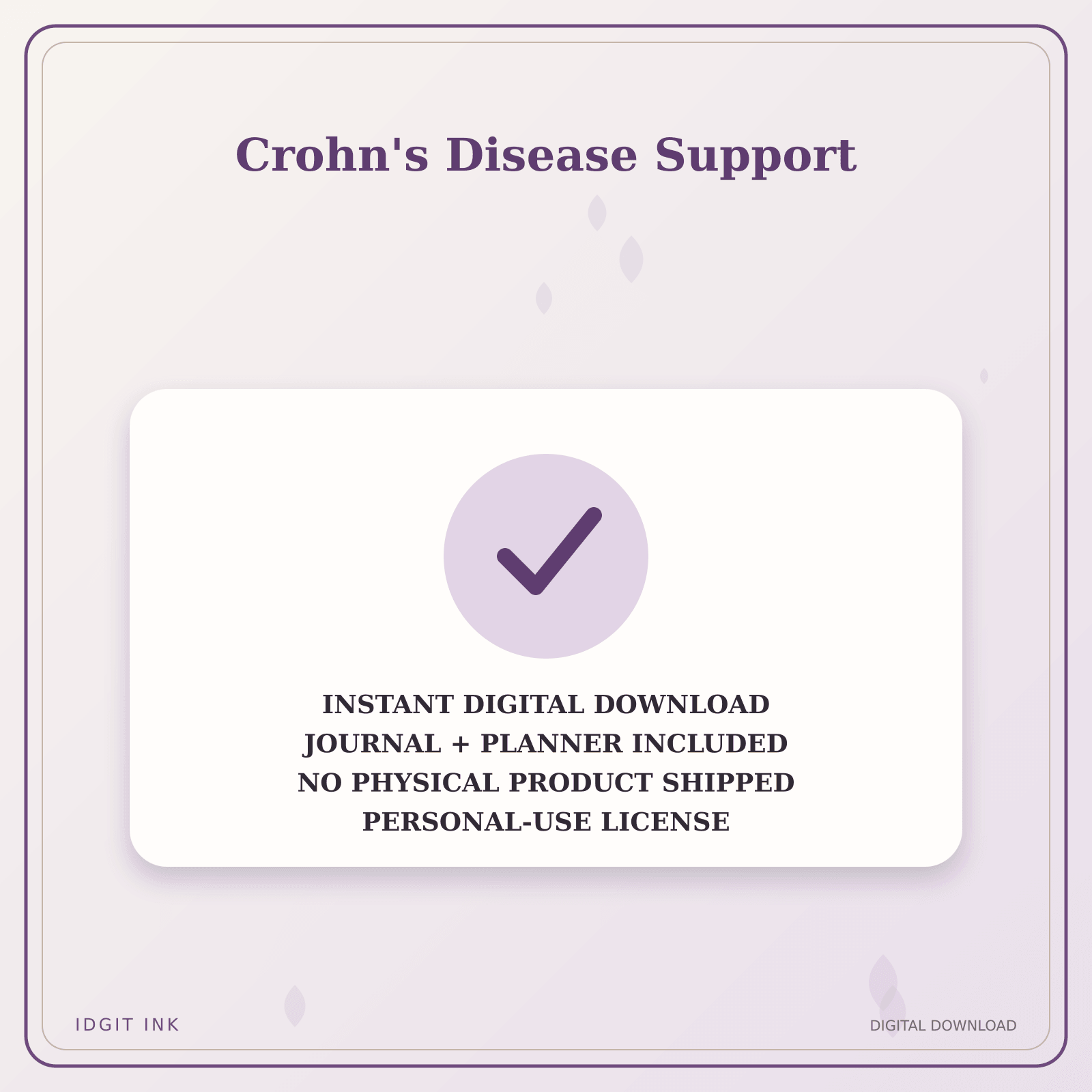 Idgit Ink Crohn's Disease Support deluxe journal and planner bundle — instant download and no physical product notice