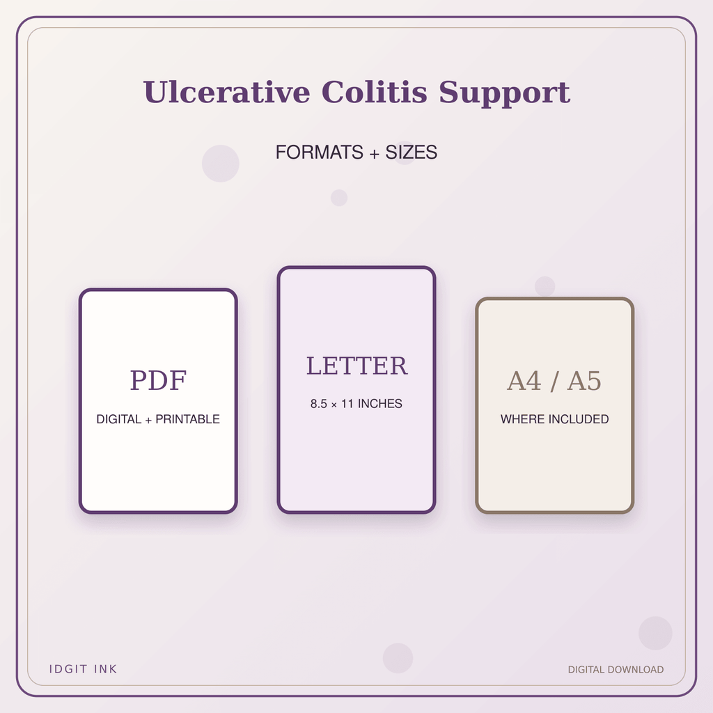 Idgit Ink Ulcerative Colitis Support deluxe journal and planner bundle — digital formats and available page sizes