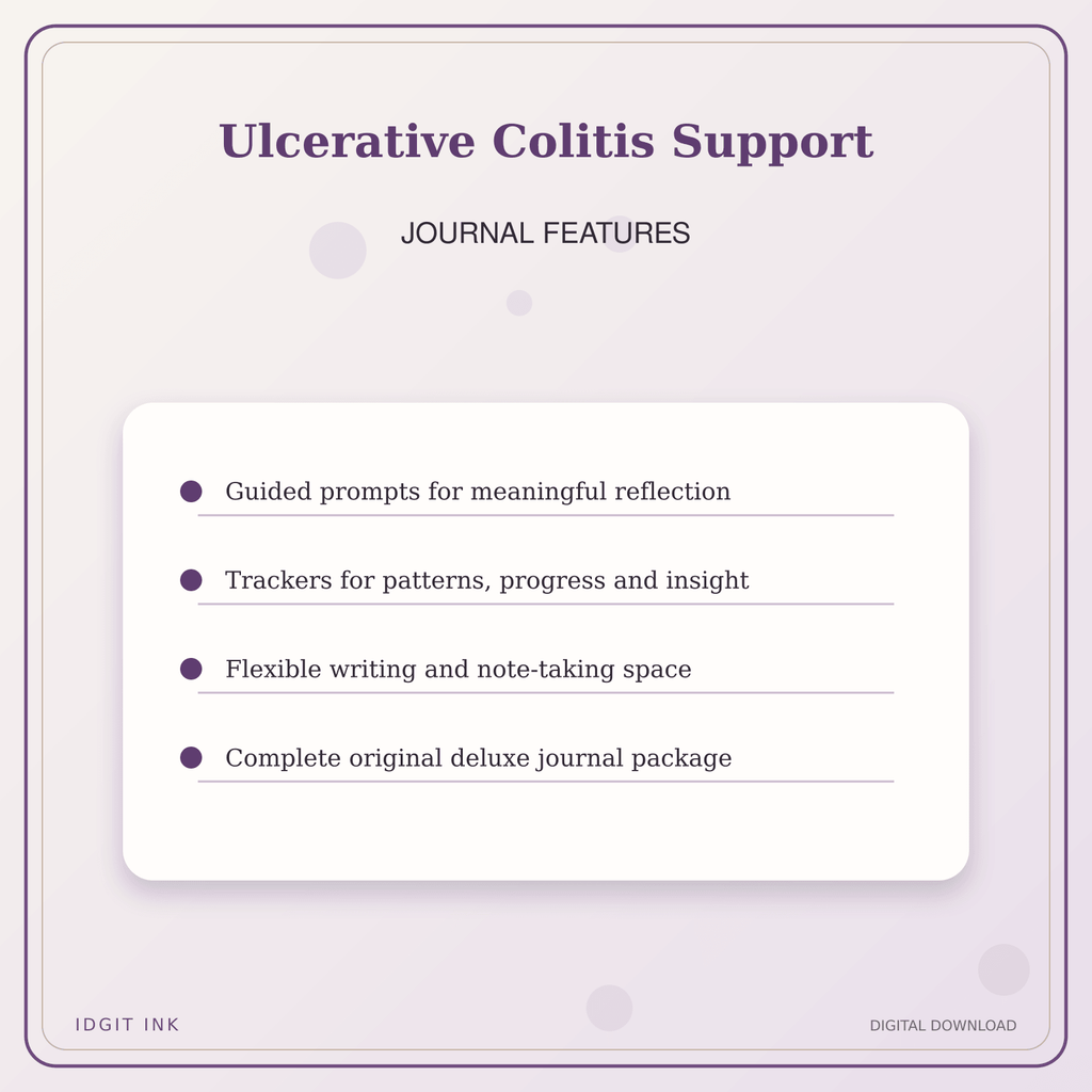 Idgit Ink Ulcerative Colitis Support deluxe journal and planner bundle — journal prompts and reflection features