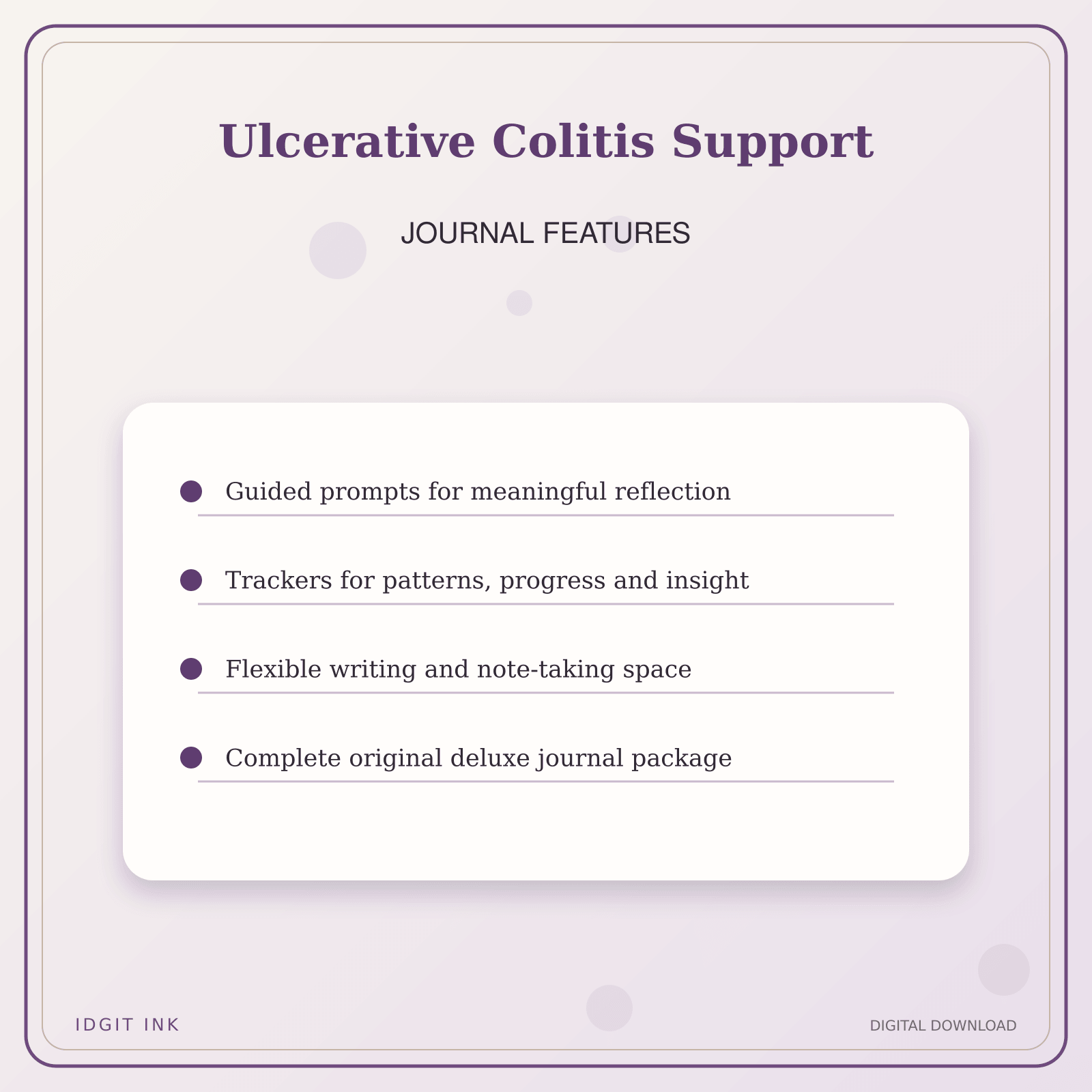 Idgit Ink Ulcerative Colitis Support deluxe journal and planner bundle — journal prompts and reflection features