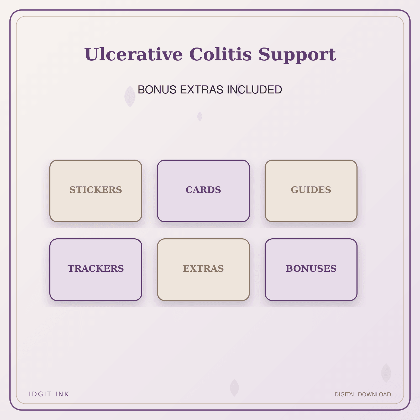 Idgit Ink Ulcerative Colitis Support deluxe journal and planner bundle — included digital stickers and cards