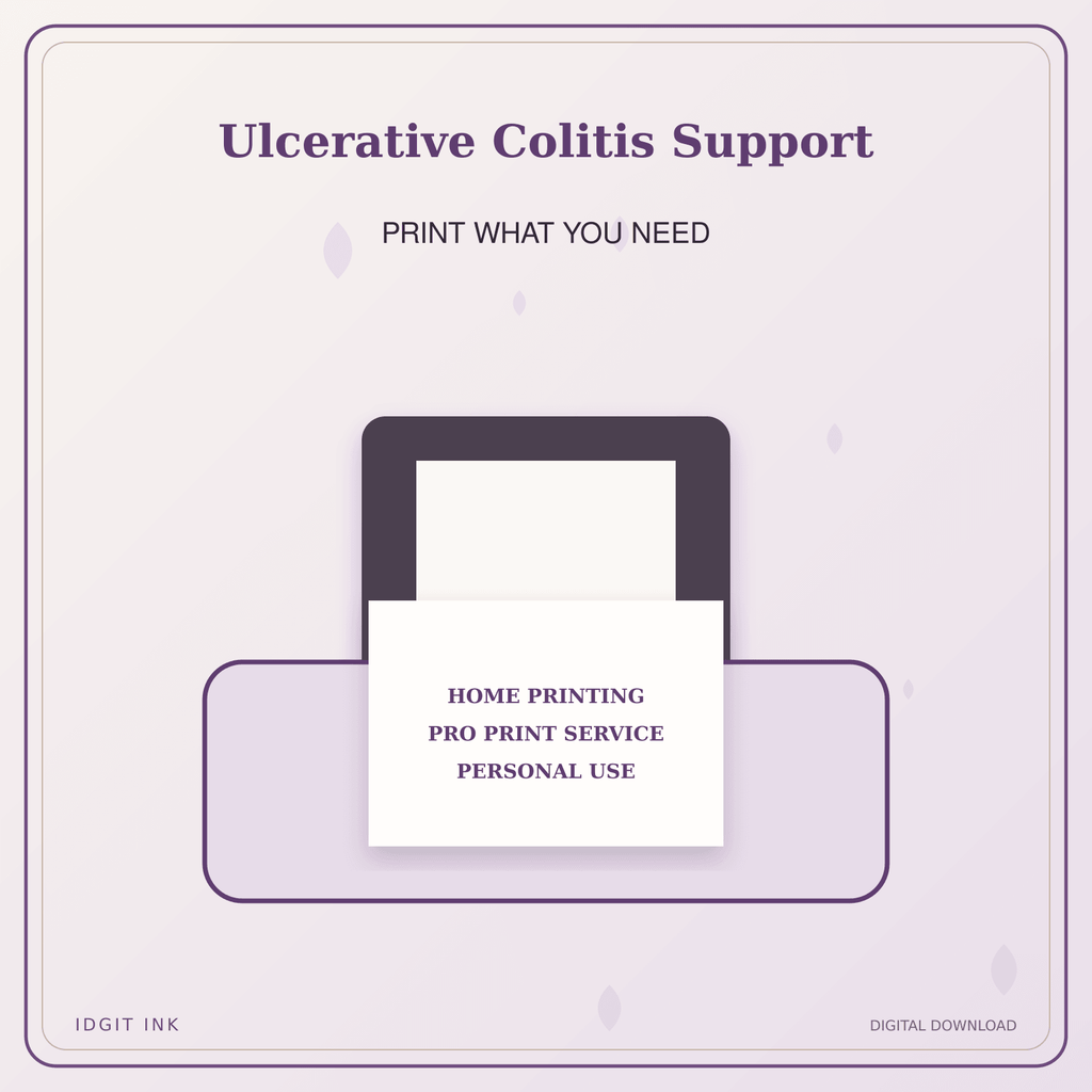Idgit Ink Ulcerative Colitis Support deluxe journal and planner bundle — home and professional printing information