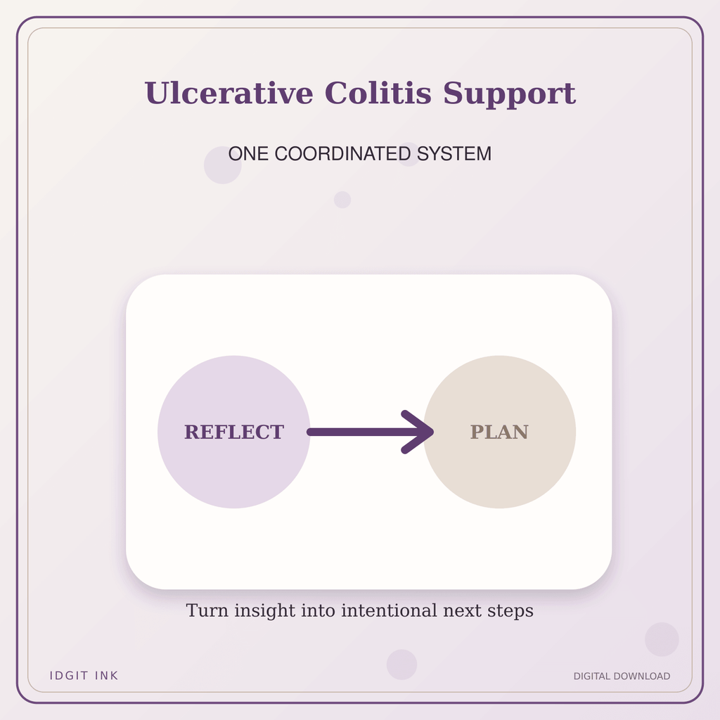 Idgit Ink Ulcerative Colitis Support deluxe journal and planner bundle — topic-specific benefits and use cases