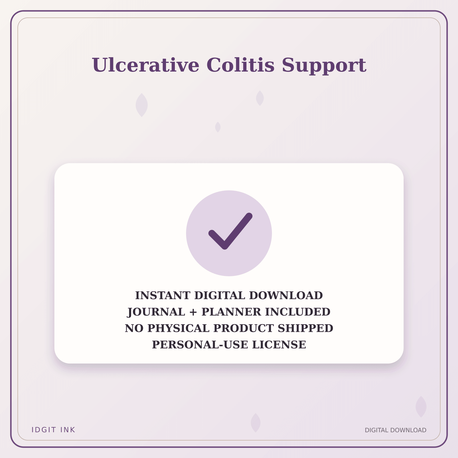 Idgit Ink Ulcerative Colitis Support deluxe journal and planner bundle — instant download and no physical product notice