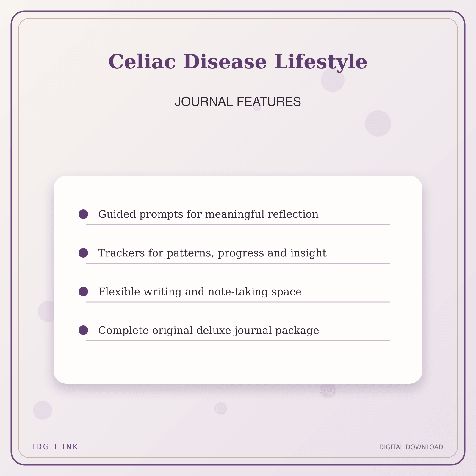 Idgit Ink Celiac Disease Lifestyle deluxe journal and planner bundle — journal prompts and reflection features