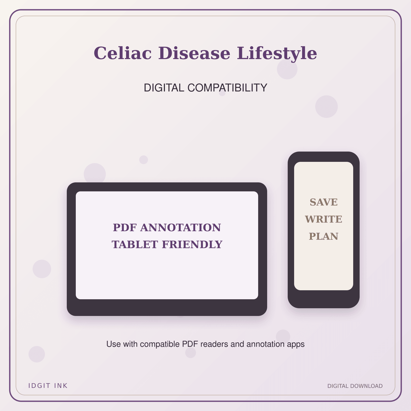 Idgit Ink Celiac Disease Lifestyle deluxe journal and planner bundle — tablet and pdf annotation compatibility