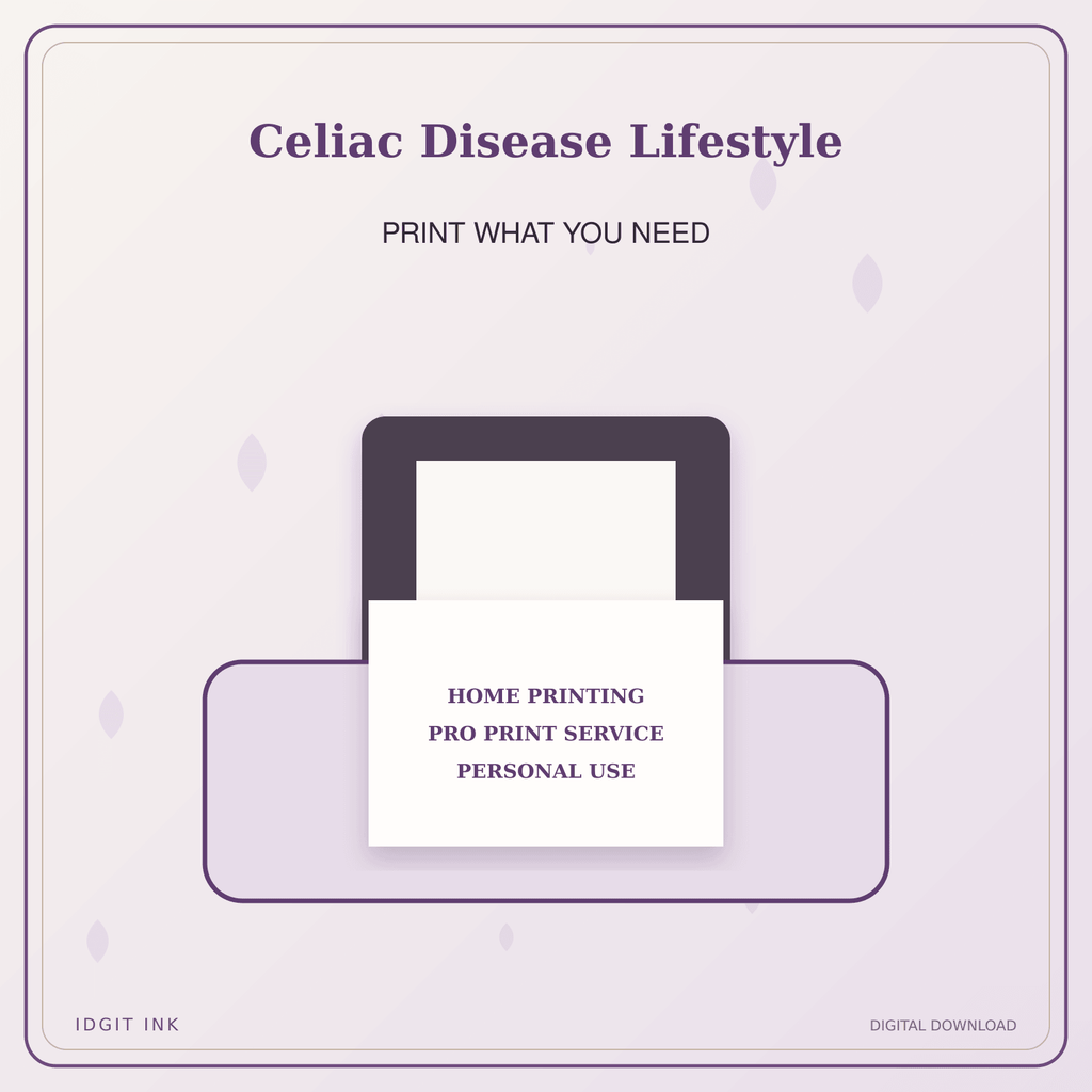 Idgit Ink Celiac Disease Lifestyle deluxe journal and planner bundle — home and professional printing information