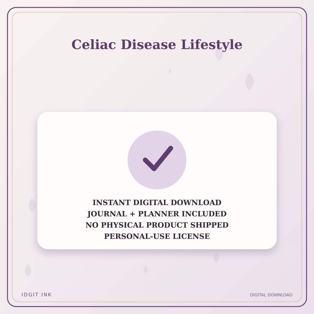 Idgit Ink Celiac Disease Lifestyle deluxe journal and planner bundle — instant download and no physical product notice