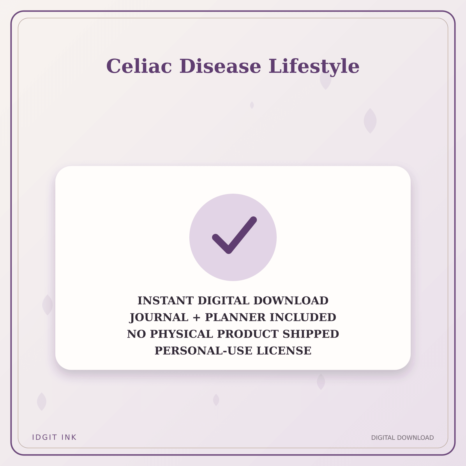Idgit Ink Celiac Disease Lifestyle deluxe journal and planner bundle — instant download and no physical product notice