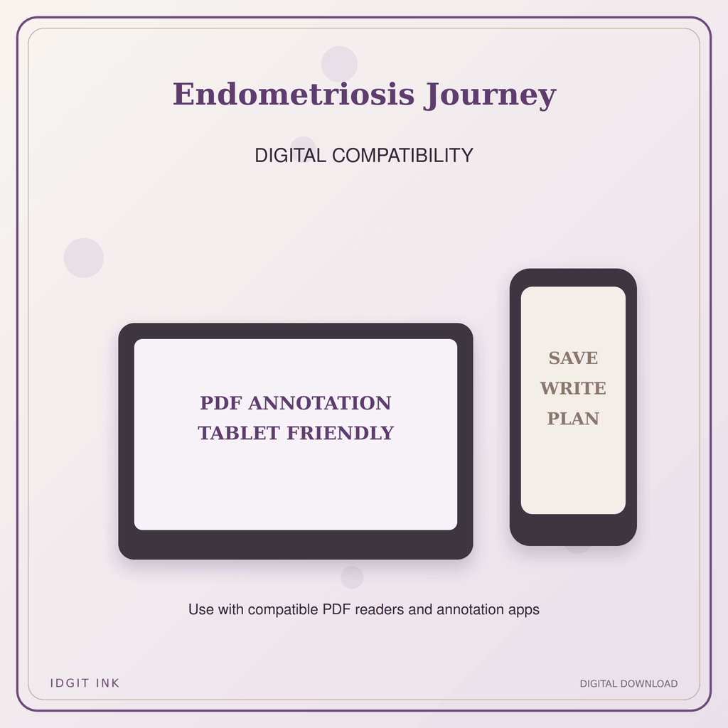 Idgit Ink Endometriosis Journey deluxe journal and planner bundle — tablet and pdf annotation compatibility
