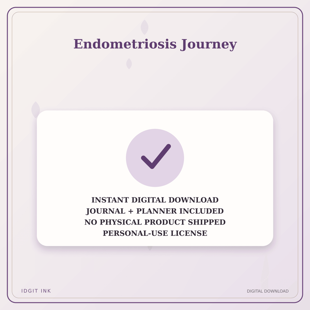 Idgit Ink Endometriosis Journey deluxe journal and planner bundle — instant download and no physical product notice