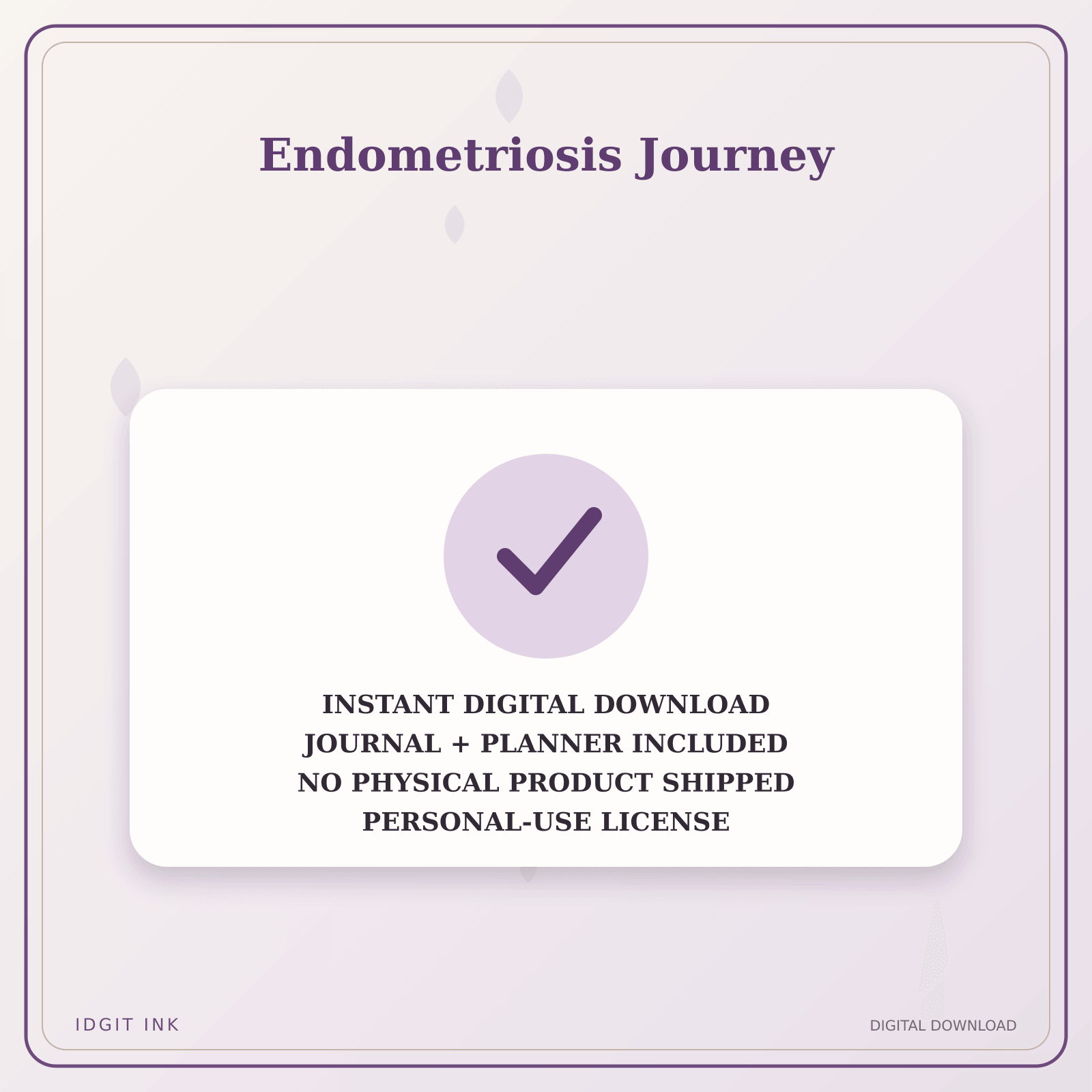 Idgit Ink Endometriosis Journey deluxe journal and planner bundle — instant download and no physical product notice