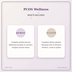 Idgit Ink PCOS Wellness deluxe journal and planner bundle — complete journal and planner bundle contents