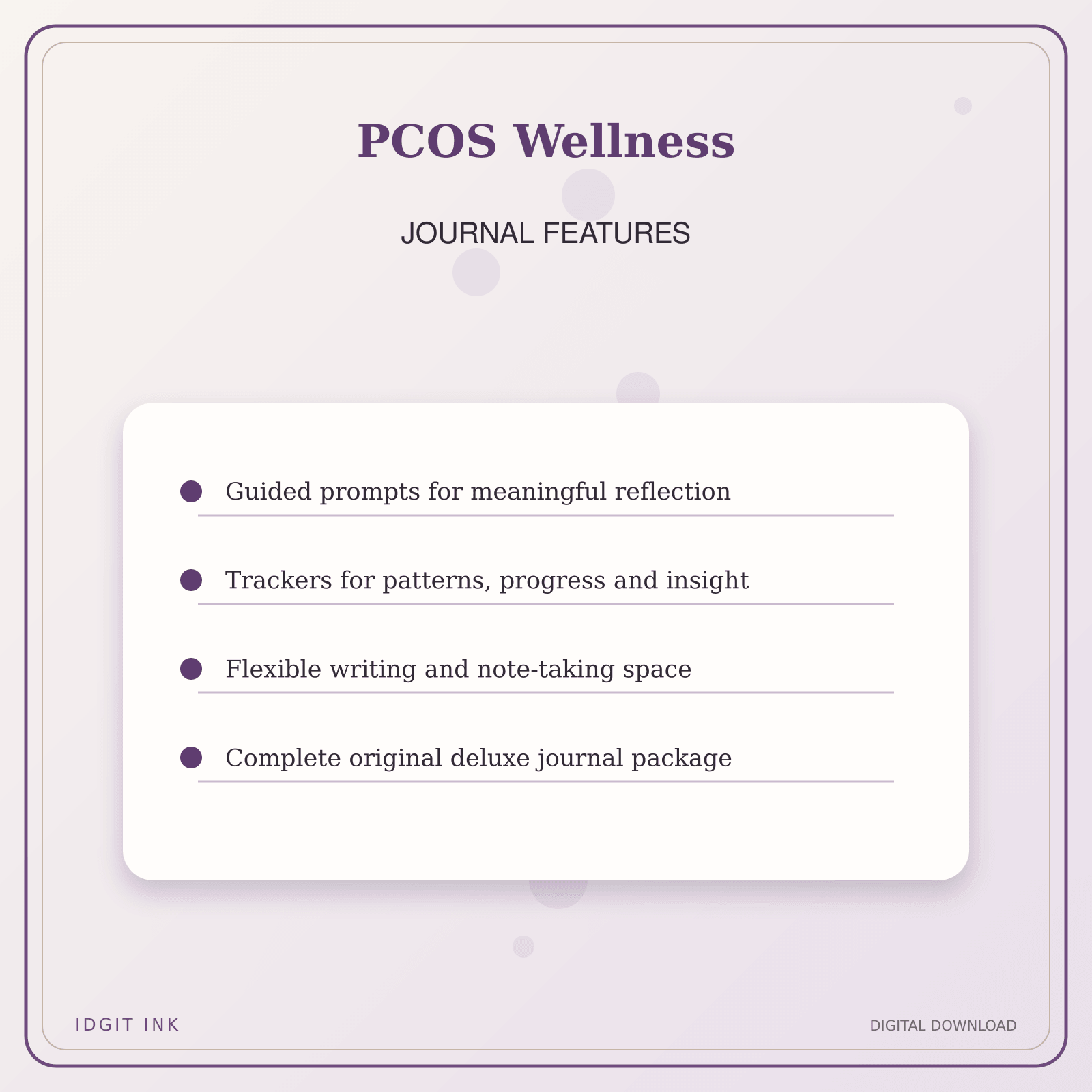Idgit Ink PCOS Wellness deluxe journal and planner bundle — journal prompts and reflection features