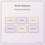 Idgit Ink PCOS Wellness deluxe journal and planner bundle — included digital stickers and cards