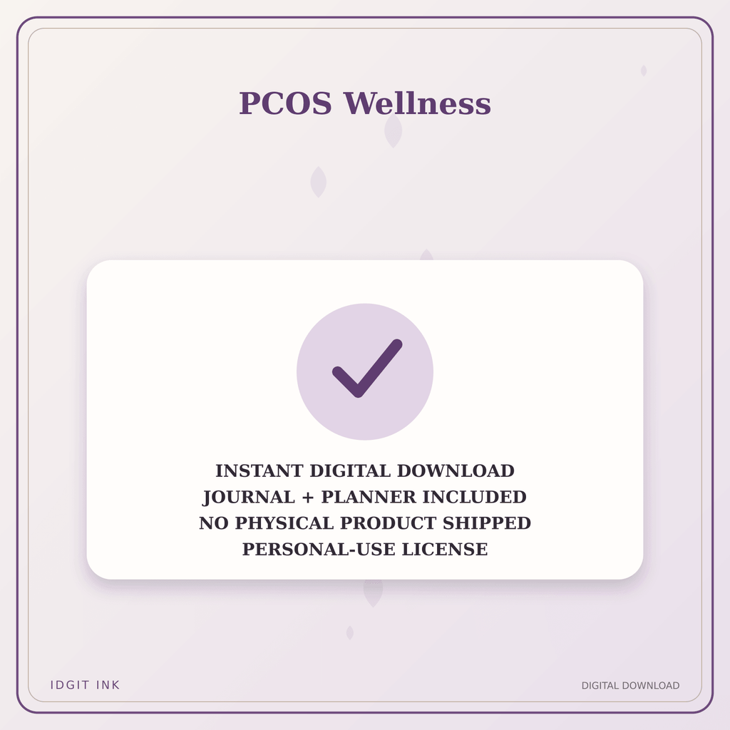 Idgit Ink PCOS Wellness deluxe journal and planner bundle — instant download and no physical product notice
