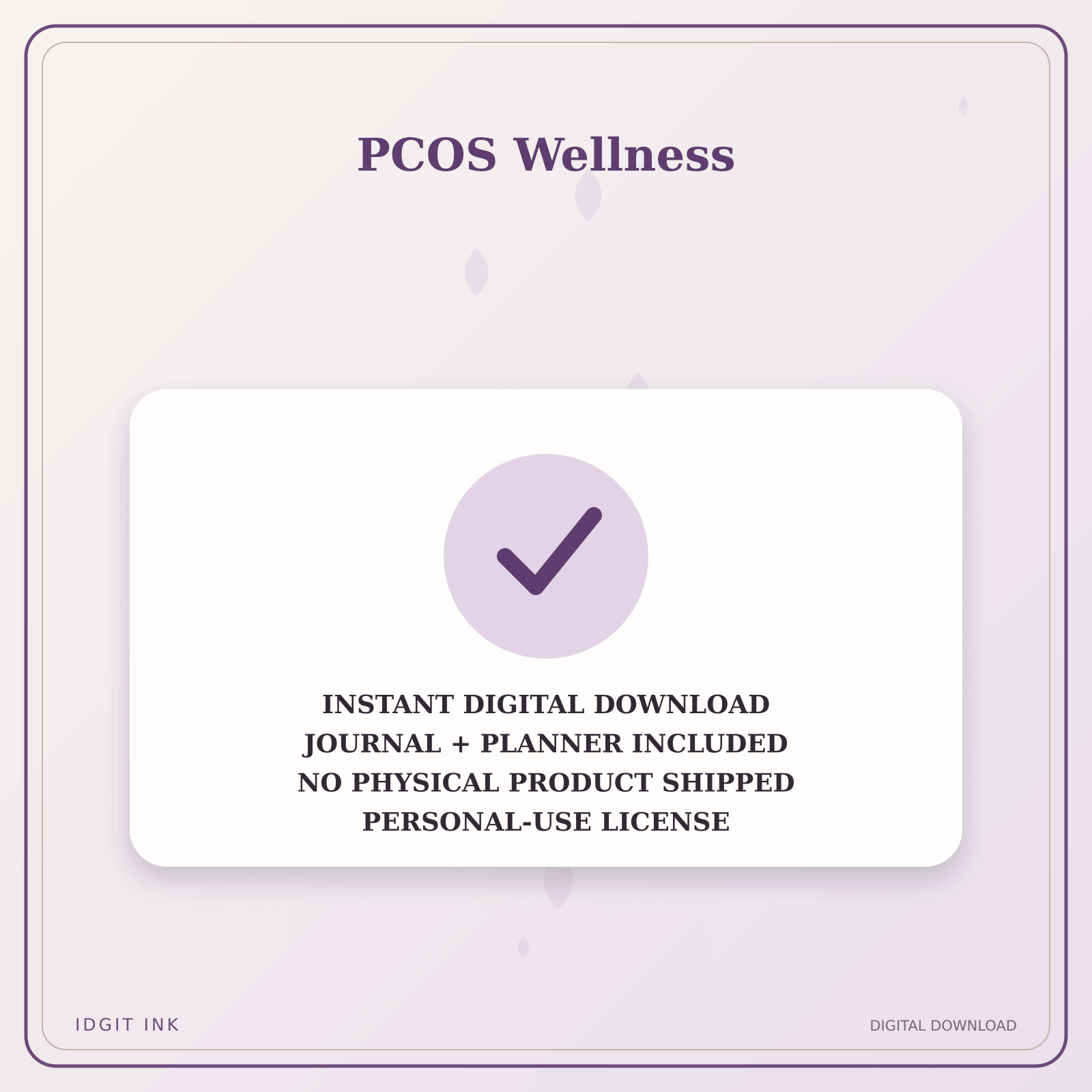 Idgit Ink PCOS Wellness deluxe journal and planner bundle — instant download and no physical product notice