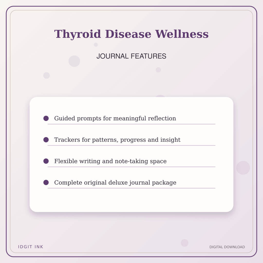 Idgit Ink Thyroid Disease Wellness deluxe journal and planner bundle — journal prompts and reflection features