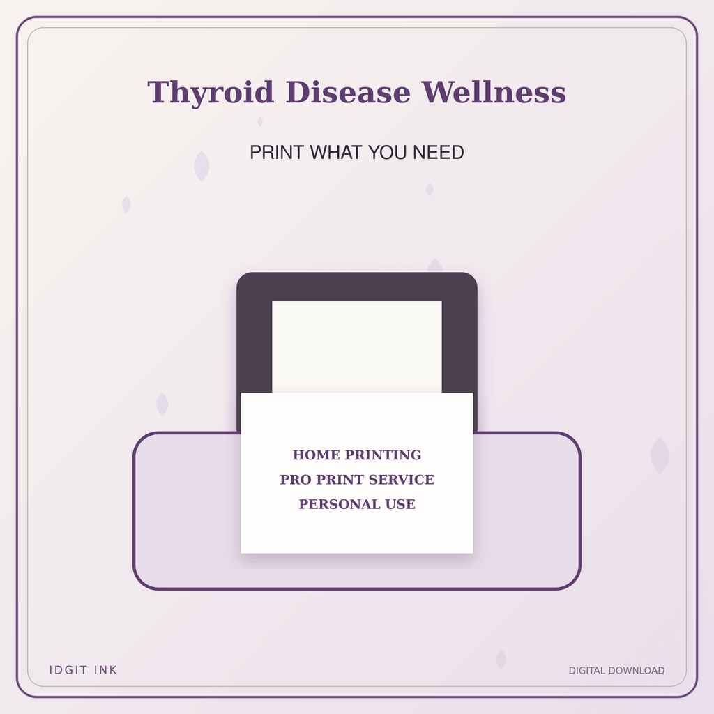 Idgit Ink Thyroid Disease Wellness deluxe journal and planner bundle — home and professional printing information