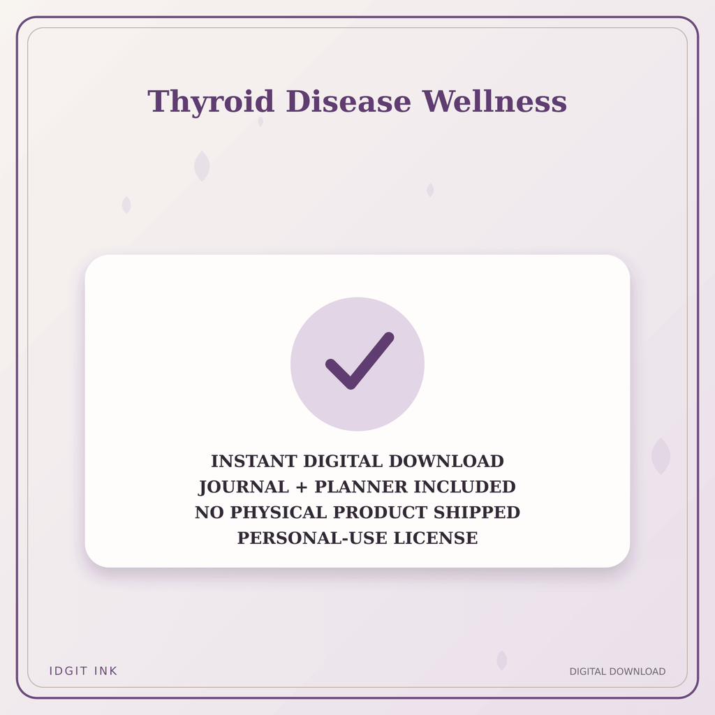Idgit Ink Thyroid Disease Wellness deluxe journal and planner bundle — instant download and no physical product notice