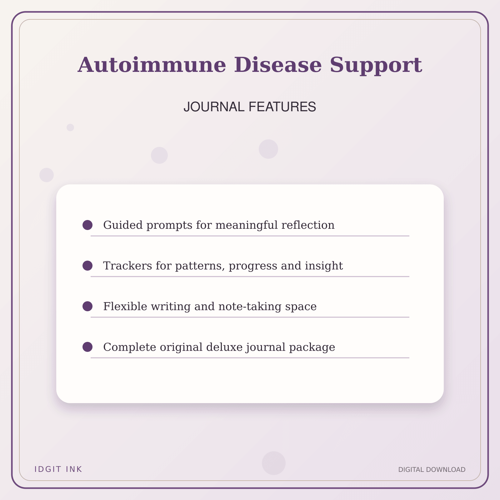 Idgit Ink Autoimmune Disease Support deluxe journal and planner bundle — journal prompts and reflection features