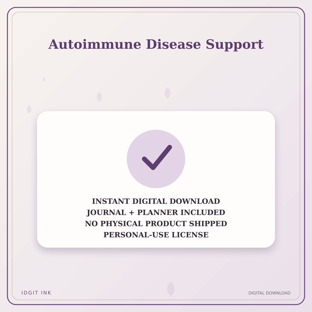 Idgit Ink Autoimmune Disease Support deluxe journal and planner bundle — instant download and no physical product notice