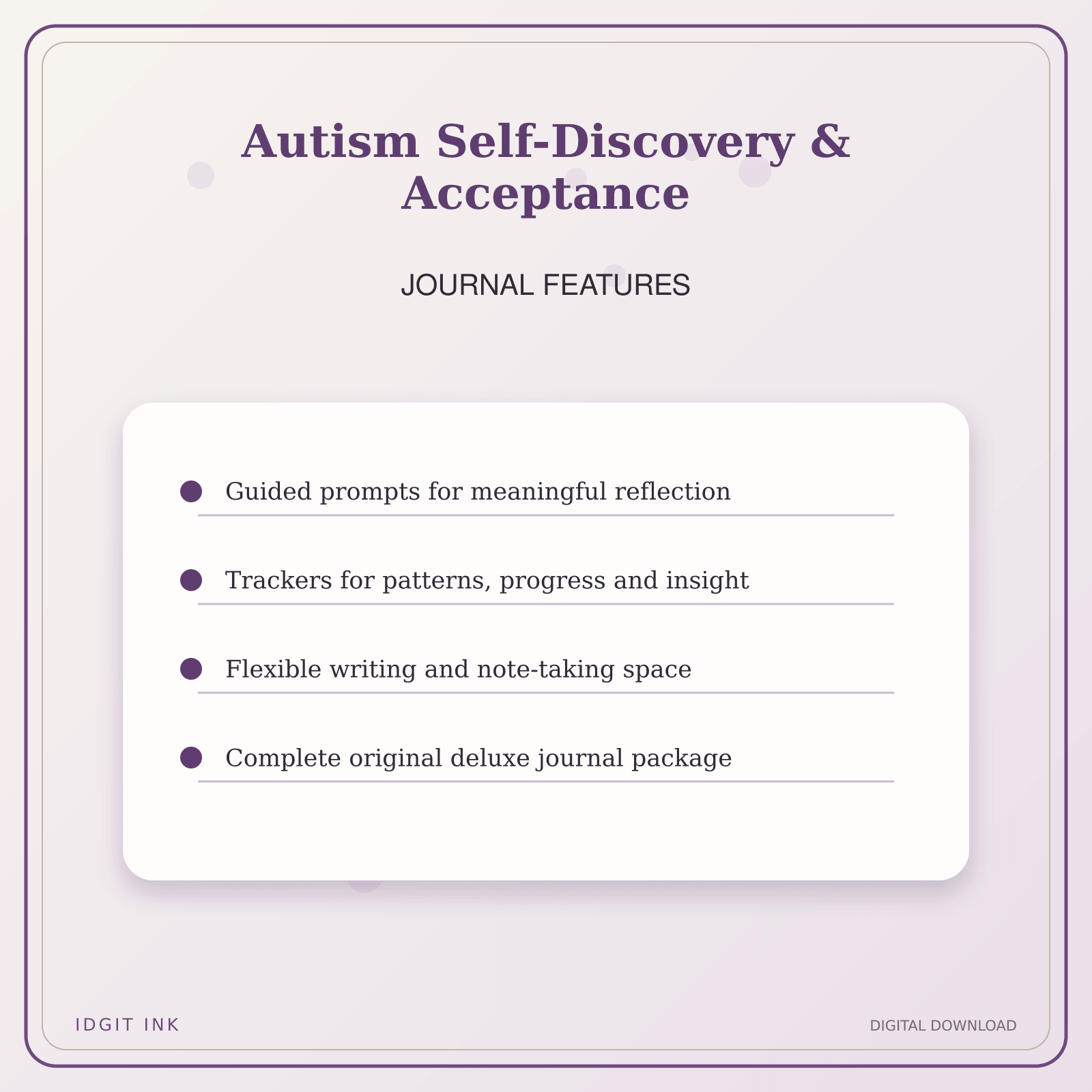 Idgit Ink Autism Self-Discovery & Acceptance deluxe journal and planner bundle — journal prompts and reflection features